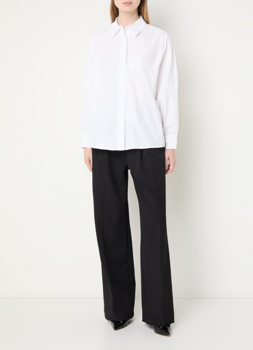 Neo Noir Dalma Dori blouse met applicatie - voorkant 3 wit