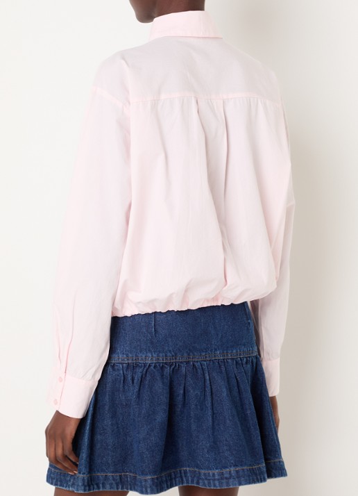 Neo Noir Emmana blouse met pofmouw - achterkant lichtroze