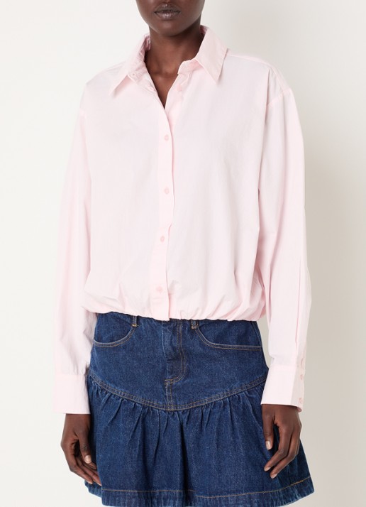 Neo Noir Emmana blouse met pofmouw - detail 2 lichtroze