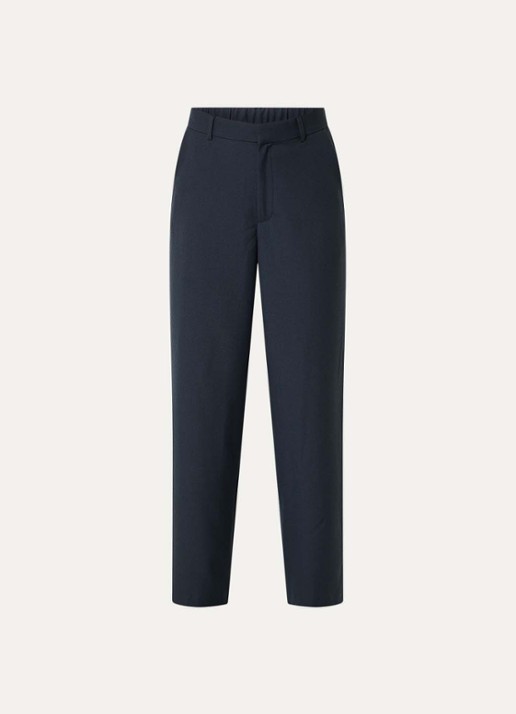 Neo Noir Emmett high waist straight fit pantalon met steekzakken - voorkant 2 donkerblauw