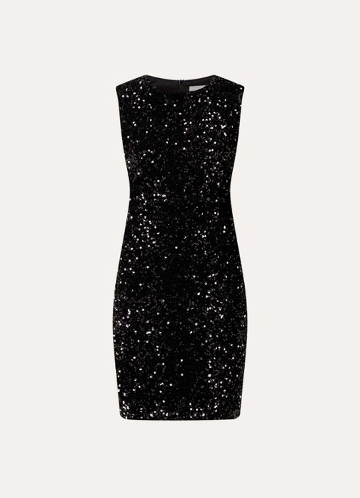 Neo Noir Fanya mini jurk met pailletten - voorkant 2 zwart
