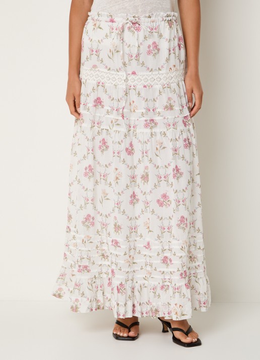 Neo Noir Fippo maxi rok met bloemenprint en details van kant