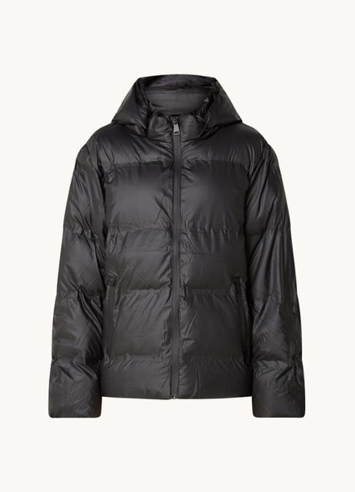 Neo Noir Fox puffer jack met afneembare capuchon - voorkant zwart