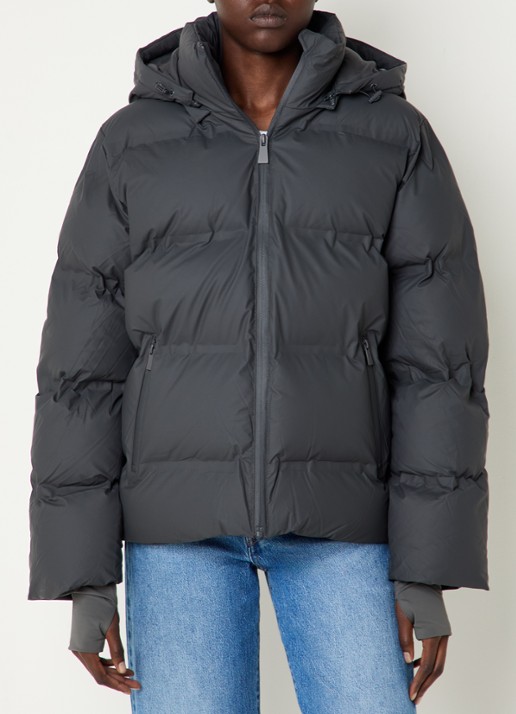 Neo Noir Fox puffer jack met afneembare capuchon - detail 4 antraciet