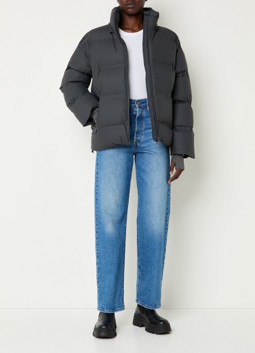 Neo Noir Fox puffer jack met afneembare capuchon - voorkant 2 antraciet