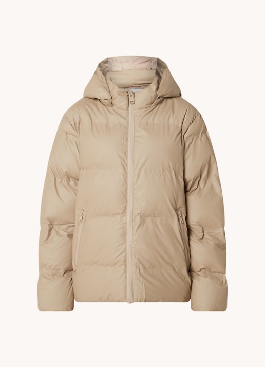 Neo Noir Fox puffer jack met afneembare capuchon - voorkant 2 khaki