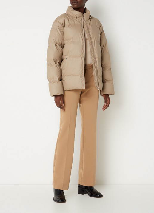 Neo Noir Fox puffer jack met afneembare capuchon - voorkant 3 khaki