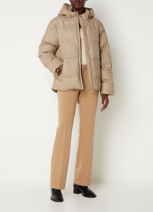 Neo Noir Fox puffer jack met afneembare capuchon - voorkant 4 khaki
