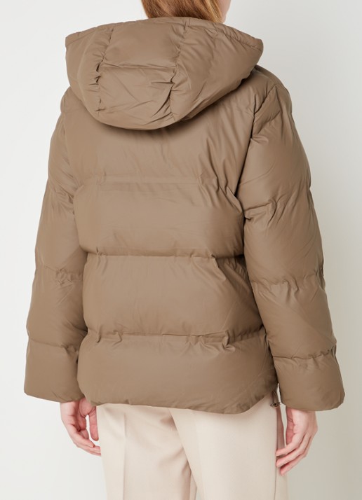 Neo Noir Fox puffer jack met afneembare capuchon - achterkant bruin