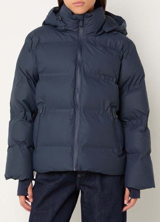 Neo Noir Fox puffer jack met afneembare capuchon - detail 4 donkerblauw