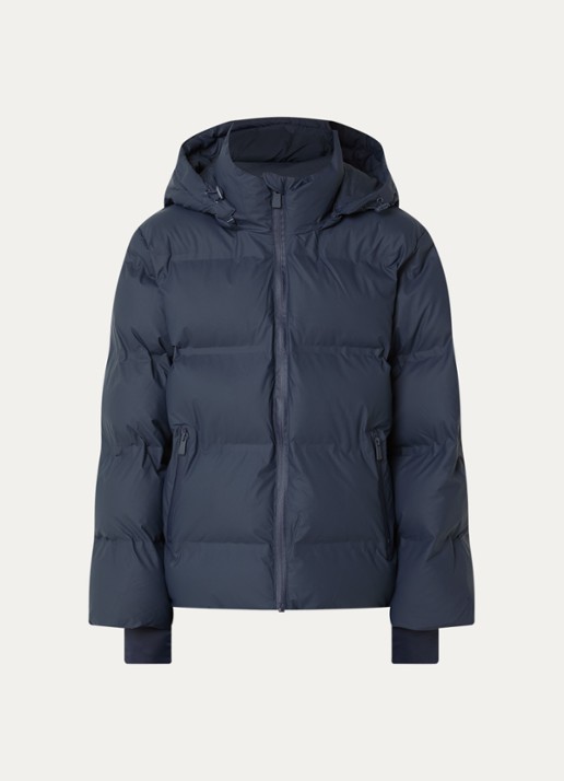 Neo Noir Fox puffer jack met afneembare capuchon - voorkant donkerblauw