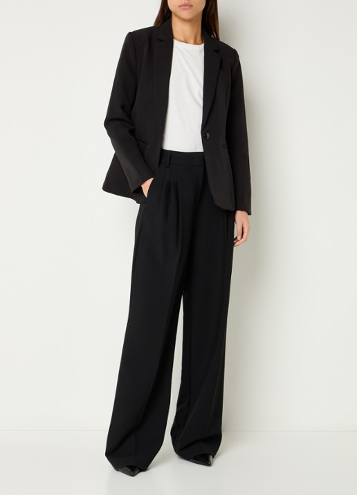 Neo Noir Francine blazer met schoudervulling - voorkant 2 zwart