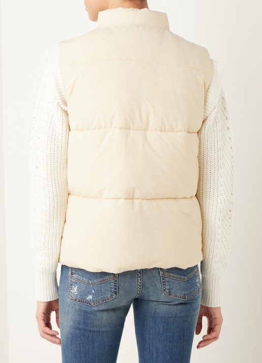 Neo Noir Frankie gewatteerde bodywarmer met steekzakken - achterkant creme