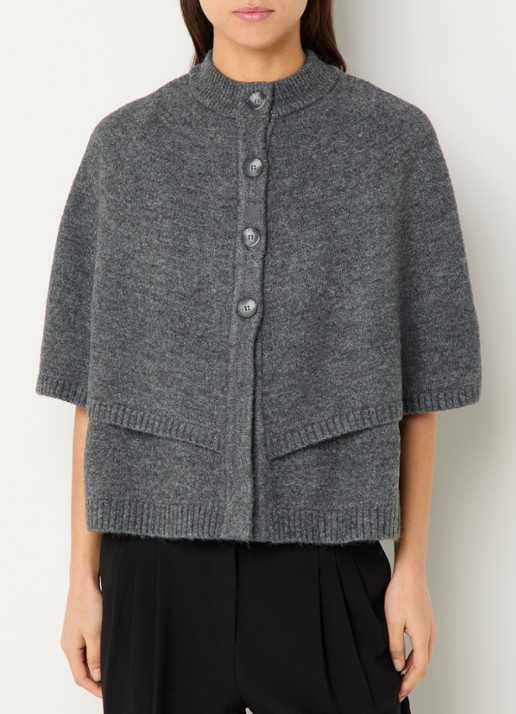 Neo Noir Josei fijngebreid vest met opstaande kraag