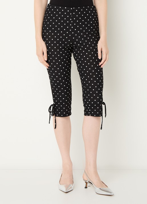 Neo Noir Juan high waist skinny fit korte legging met stippenprint - detail 4 zwart