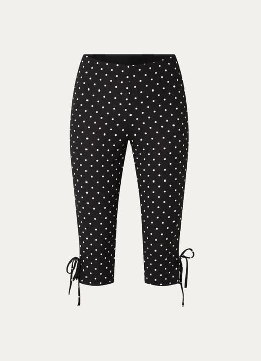 Neo Noir Juan high waist skinny fit korte legging met stippenprint - voorkant zwart