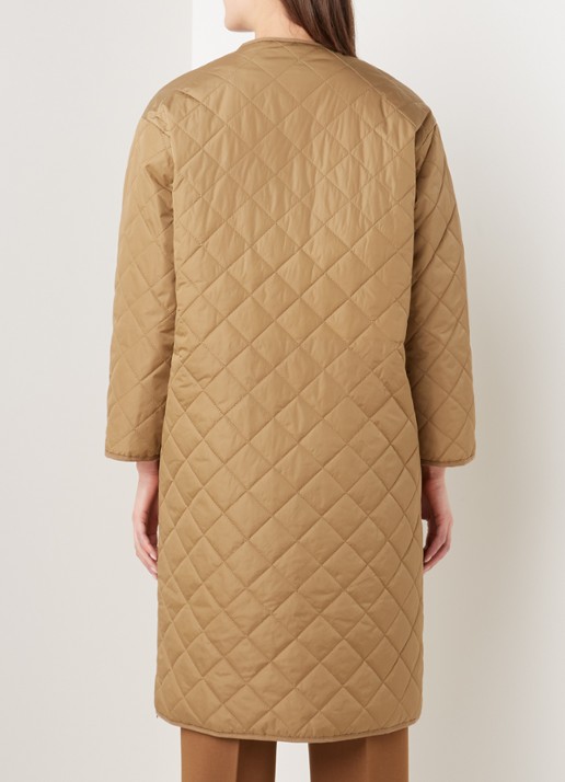 Neo Noir Jullia gewatteerde jas met quilted patroon - achterkant 4 camel
