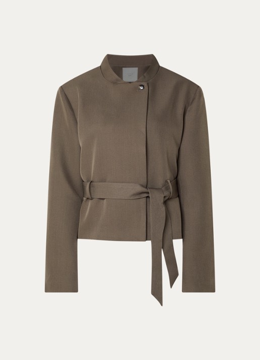 Neo Noir Kailyn blazer met ceintuur - voorkant 2 bronsgroen