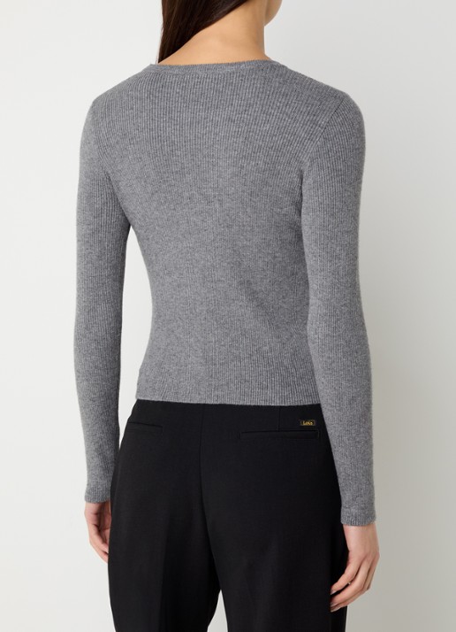 Neo Noir Kirrera ribgebreide top met stretch - achterkant 3 middengrijs