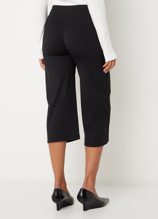 Neo Noir Lauri high waist straight fit korte broek met stretch - achterkant 2 zwart