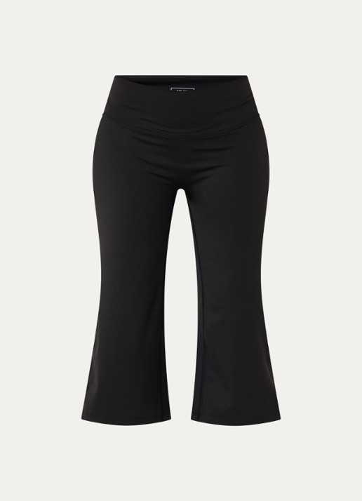 Neo Noir Lauri high waist straight fit korte broek met stretch - voorkant 3 zwart