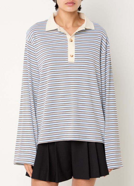 Neo Noir Lirenne polo met streepprint