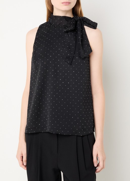 Neo Noir Lorelei top van crêpe met strass