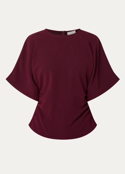 Neo Noir Miriel tuniek met ruches - voorkant 3 aubergine