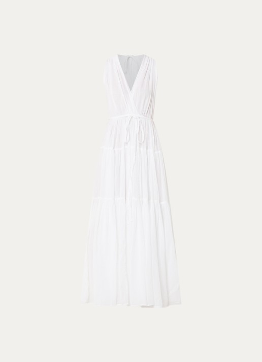 Neo Noir Misha maxi jurk met V-hals - voorkant wit