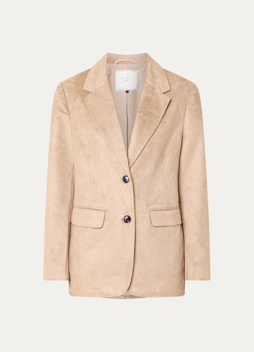 Neo Noir Namy blazer van imitatiesuède met klepzakken - voorkant 2 camel