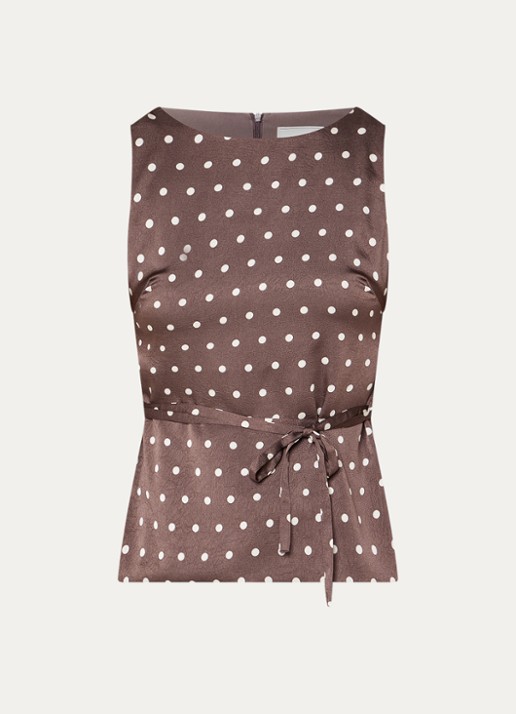 Neo Noir Nassa top met print - voorkant donkerbruin