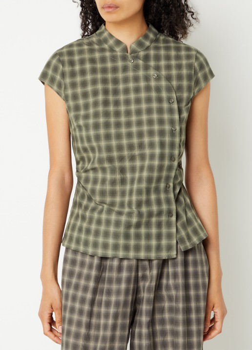 Neo Noir Pascale blouse met ruitdessin