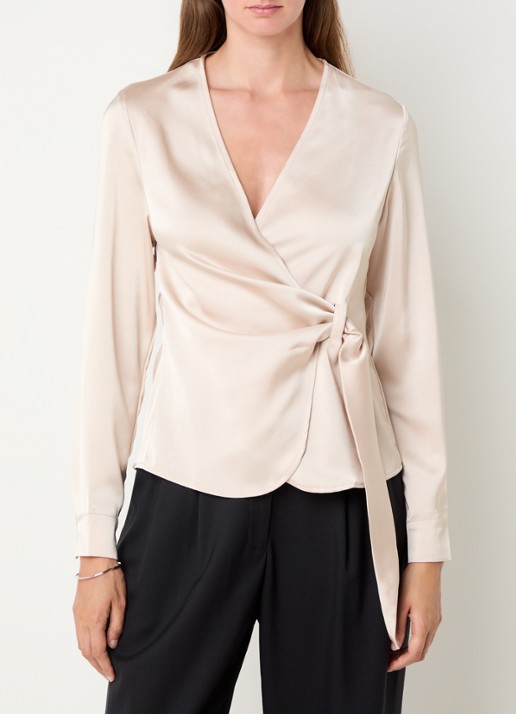 Neo Noir Petris blouse van satijn  - detail 4 naturel