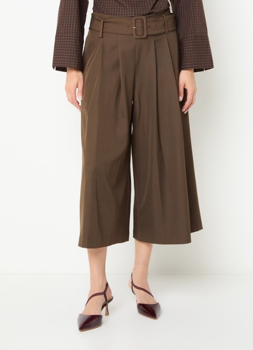 Neo Noir Rilene high waist wide fit culotte met ceintuur