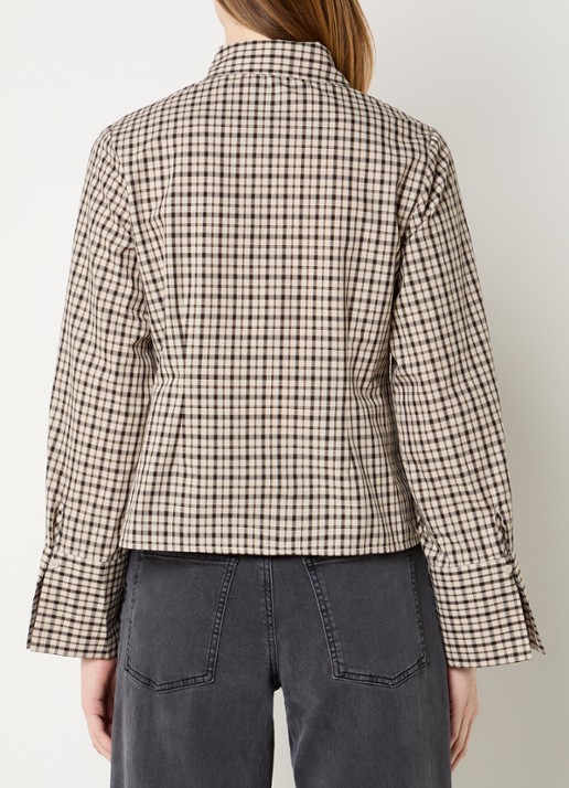 Neo Noir Rosa blouse met ruitdessin - achterkant 4 beige