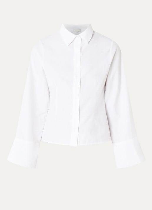Neo Noir Rosa blouse met trompetmouw - voorkant wit