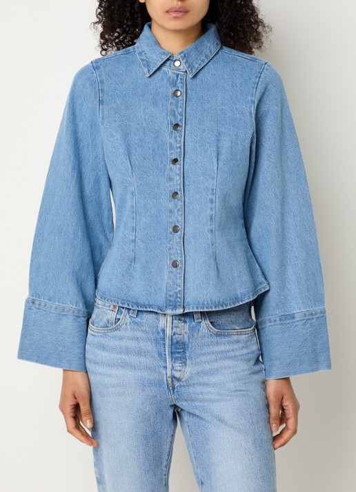 Neo Noir Rosa blouse van denim - detail 2 blauw