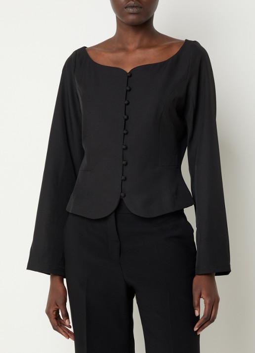 Neo Noir Salsa blouse met siernaad