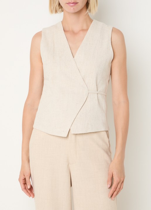Neo Noir Samara gilet in linnenblend