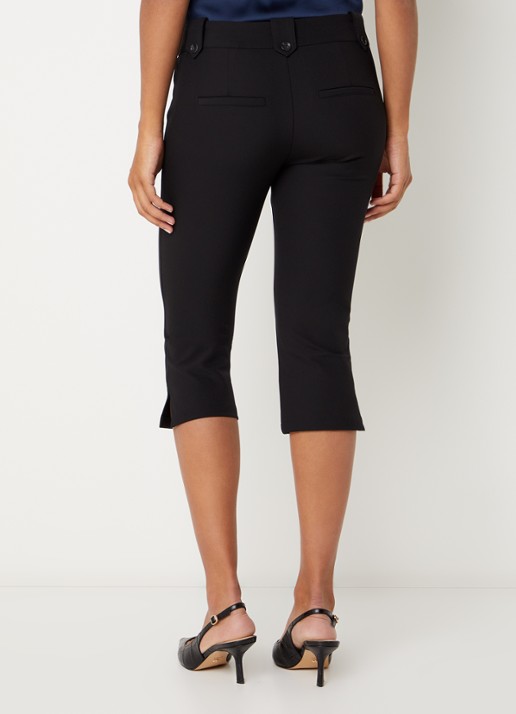 Neo Noir Shawnee high waist slim fit korte broek met split - achterkant 4 zwart
