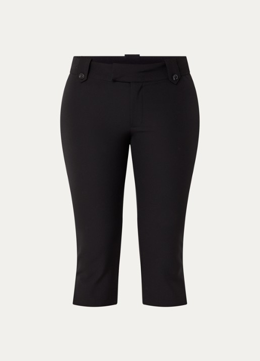 Neo Noir Shawnee high waist slim fit korte broek met split - voorkant 2 zwart