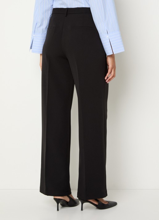 Neo Noir Sury high waist loose fit pantalon met steekzakken - achterkant zwart