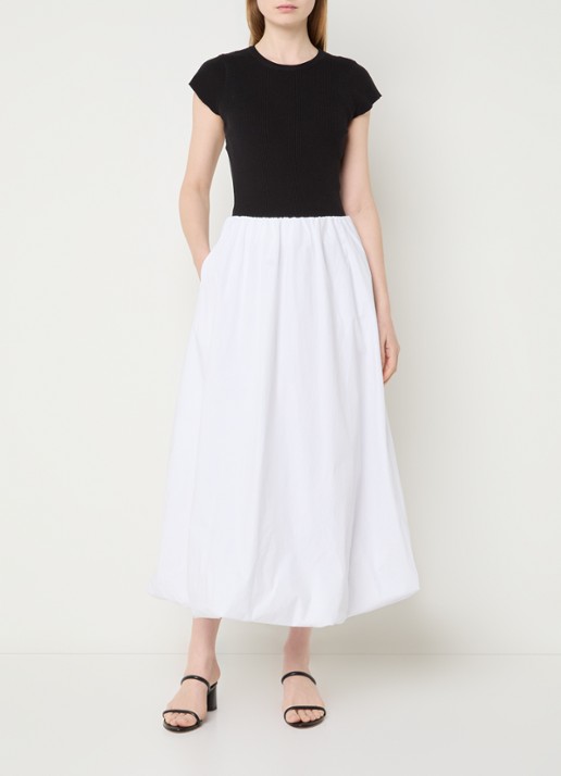 Neo Noir Tirra top met ribstructuur - voorkant 2 zwart