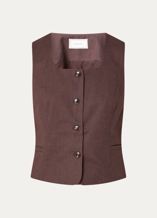 Neo Noir Yula gilet in linnenblend