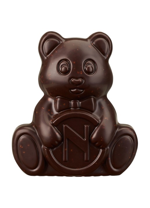Neuhaus Bear pure chocoladereep met gezouten karamel 100 gram - voorkant 3 beige