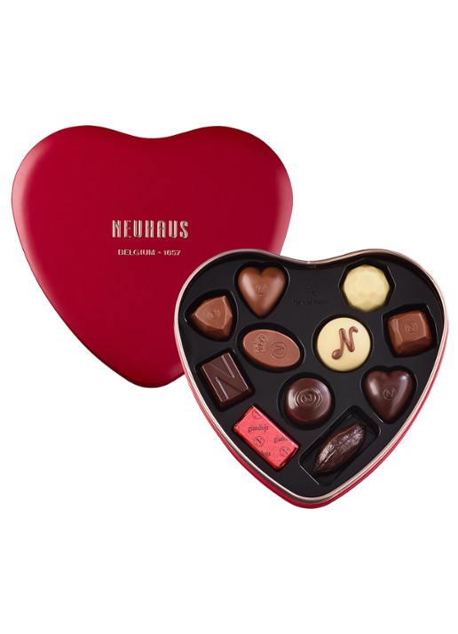 Neuhaus Chocolade bonbons in hartendoos 124 gram  - voorkant 3 undefined