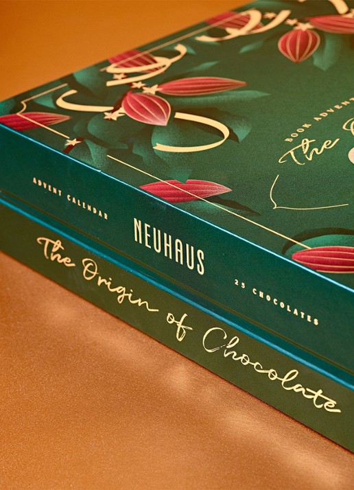 Neuhaus The Origin of Chocolate adventskalender met chocolade - 25 dagen - detail 3 beige