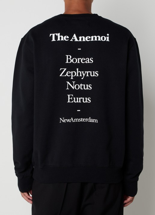 New Amsterdam Surf Association Anemoi sweater met logo- en backprint - achterkant 3 zwart