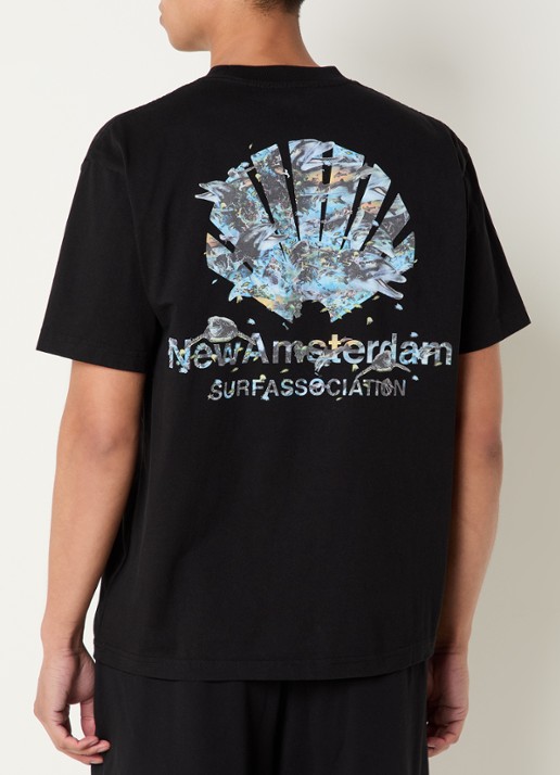 New Amsterdam Surf Association Dolphin T-shirt met logo- en backprint