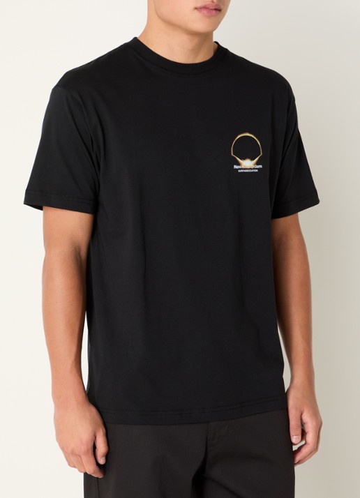 New Amsterdam Surf Association Eclipse T-shirt met logo- en backprint - achterkant 4 zwart
